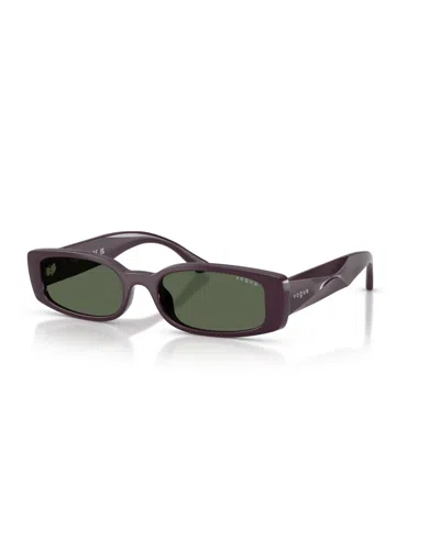 Vogue Eyewear Women's Rectangle Green Lens Sunglasses Vo5725su In Purple