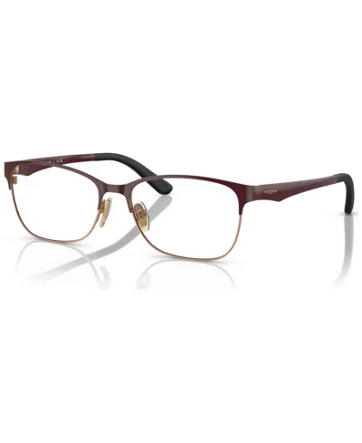 Vogue Eyewear Women's Square Eyeglasses, Vo3940 54 In Top Bordeaux,rose Gold-tone