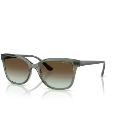Vogue Eyewear Women's Sunglasses, Gradient Vo5520s In Green Gradient Brown