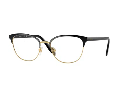 Vogue Eyewear Women's Vo 4088 Clubmaster Eyeglasses In Black With Gold In Multi