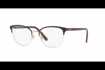Vogue Eyewear Women's Vo4088 Clubmaster Eyeglasses In Brown Pale Gold In Multi