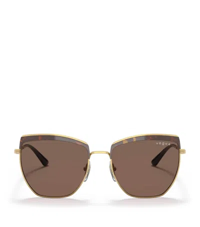 Vogue Metal Irregular Sunglasses In Brown