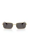 Vogue Metal Rectangular Sunglasses In Brown