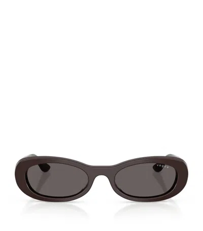 Vogue Oval Sunglasses In Brown