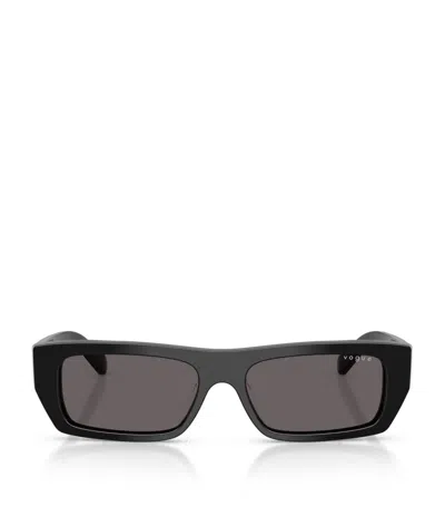 Vogue Rectangular Sunglasses In Black