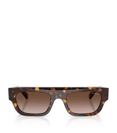 Vogue Rectangular Sunglasses In Brown