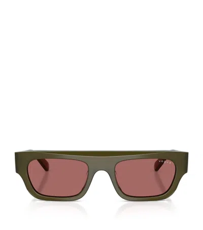 Vogue Rectangular Sunglasses In Green