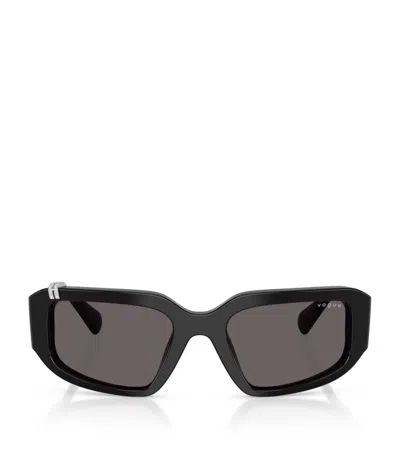 Vogue Rhinestone Irregular Sunglasses In Brown