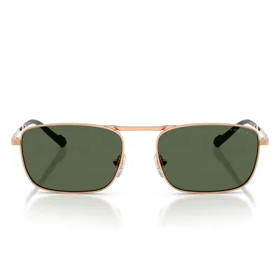 Vogue Sunglasses Vo4346 S 51529 A Rose Gold/dark Green Men's Polarized In Multi