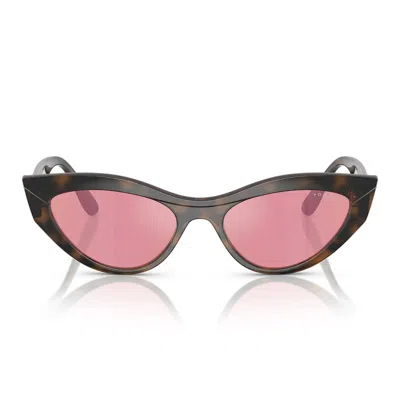 Vogue Sunglasses Vo5637 Su 2386 F6 Light Brown/dark Pink Mirrored Women's In Multi