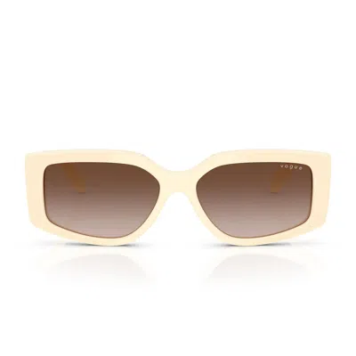 Vogue Sunglasses Vo5642 Su 316713 Full Ivory/gradient Brown Women