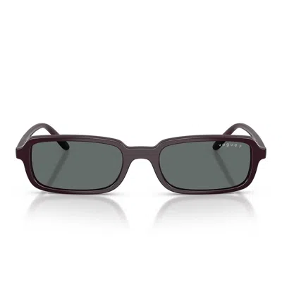 Vogue Sunglasses Vo5666 S 242681 Bordeaux/dark Gray Women Polarized In Black