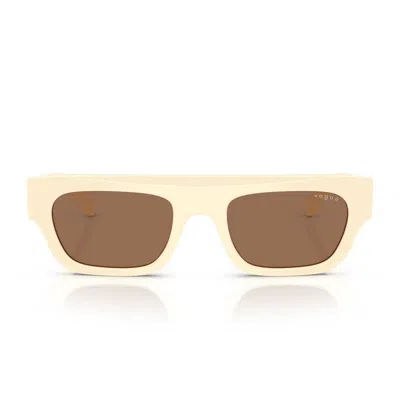 Vogue Sunglasses Vo5694 Su 316773 Ivory/dark Brown Women In Neutral