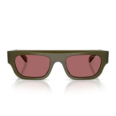 Vogue Sunglasses Vo5694 Su 328869 Olive Green/dark Violet Women In Pink