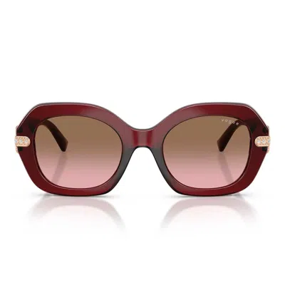 Vogue Sunglasses Vo5706 Sb 328614 Bordeaux Transparent/pink Gradient Brown Women In Red