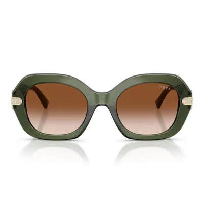 Vogue Sunglasses Vo5706 Sb 328713 Transparent Green/brown Gradient Woman