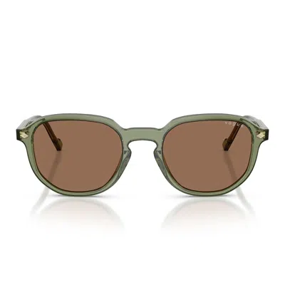 Vogue Sunglasses Vo5707 S 318773 Transparent Green/dark Brown Men