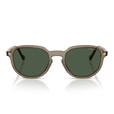 Vogue Sunglasses Vo5707 S 32939 A Transparent Brown/dark Green Men's Polarized In Multi