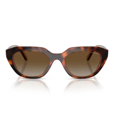 Vogue Sunglasses Vo5711 S W656 T5 Dark Brown/brown Women Polarized In Blue