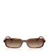 Vogue Tortoiseshell Rectangular Sunglasses In Brown