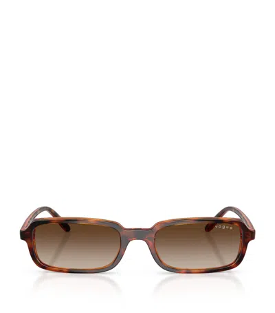 Vogue Tortoiseshell Rectangular Sunglasses In Brown