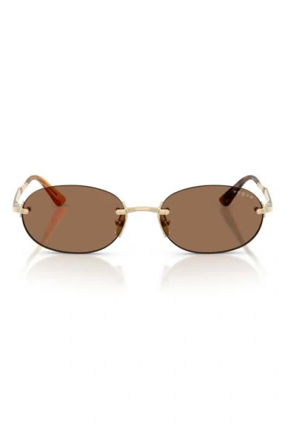 Vogue Vo4342s 55mm Oval Sunglasses In Pale Gold/dark Brown