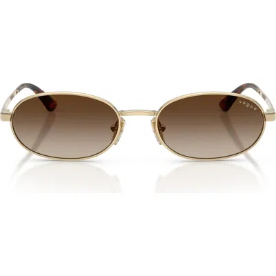 Vogue Vo4353s 54mm Oval Sunglasses In Pale Gold/brown Gradient