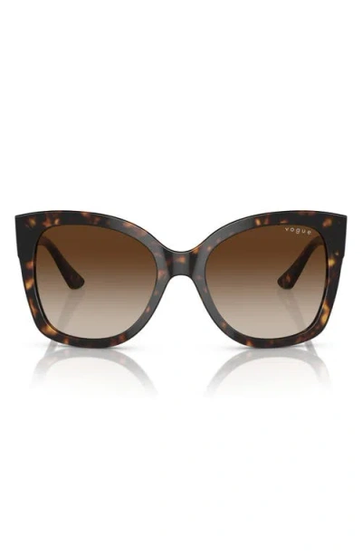 Vogue Vo5338s 54mm Square Sunglasses In Dark Havana/brown Gradient