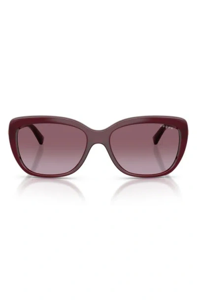 Vogue Vo5678sb 55mm Butterfly Sunglasses In Transparent Cherry/violet