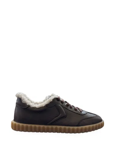 Voile Blanche Almond-toe Sneakers In Black