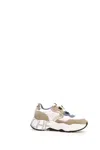 Voile Blanche Beige Sneakers With Sporty Detailing In Multi
