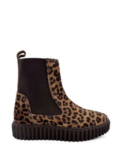 Voile Blanche Beth Leopard-print Ankle Boots In Animal Print