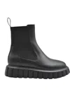 VOILE BLANCHE VOILE BLANCHE BLACK LEATHER BOOTS WITH CHUNKY SOLE