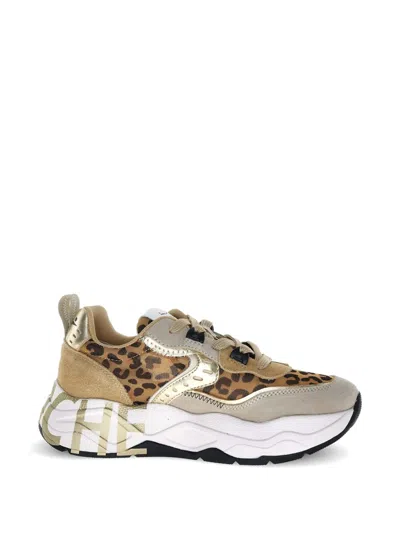 Voile Blanche Club105 Leopard-print Sneakers In Multi