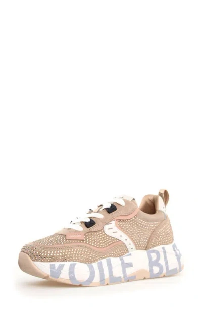 Voile Blanche Club105 Sneaker In Beige Strass