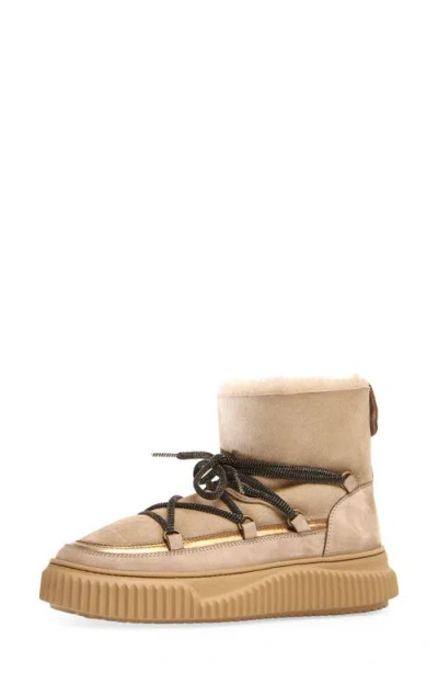 Voile Blanche Cortina Genuine Shearling Bootie In Brown