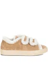 Voile Blanche Fur Trim Trainers In Brown