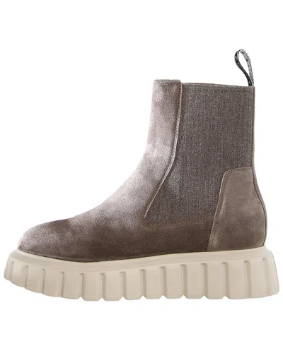 Voile Blanche Grenelle Chelsea Suede Bootie In Gray