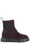 Voile Blanche Burgundy Suede Chelsea Boots In Burgundy