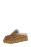 Voile Blanche Grenelle Genuine Shearling Platform Mule In Brown