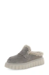 Voile Blanche Grenelle Genuine Shearling Platform Mule In Gray