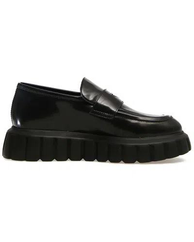 Voile Blanche Grenelle Mok Leather Loafer In Black