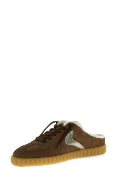 Voile Blanche Ines Faux Shearling Lined Mule In Brown