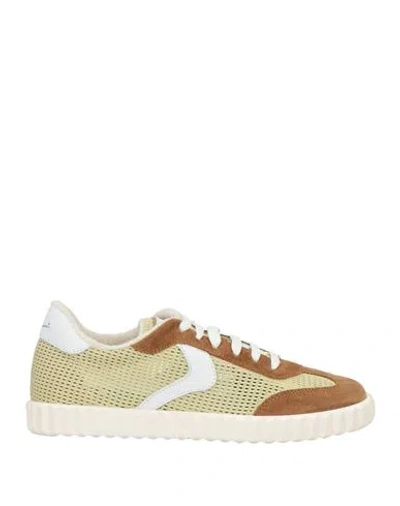 Voile Blanche Ines Woman Sneakers Brown Size 6 Leather, Textile Fibers