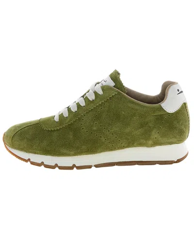 Voile Blanche Julia Fringe Suede Sneaker In Green