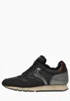 Voile Blanche Julia Fur Lined Sneaker In Black In Black