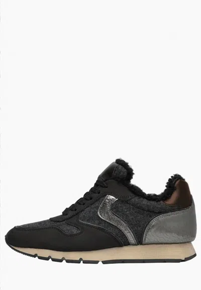 Voile Blanche Julia Fur Lined Sneaker In Black