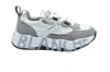 Voile Blanche Laced Sneakers With Textured Upper In White