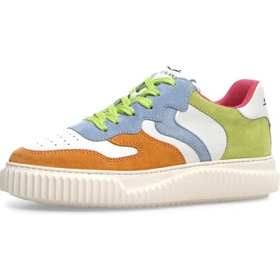 Voile Blanche Laura Sneaker In Peach/sky Blue