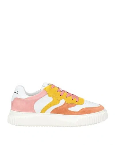 Voile Blanche Laura Woman Sneakers Orange Size 8 Calfskin In Multi
